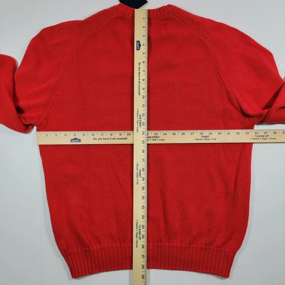 Byford Pullover Vneck‎ Sweater - Red - Knit - Cotton - XXL New - Vintage